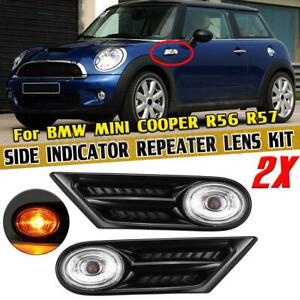 For BMW MINI COOPER R56 R57 Amber Side Indicator Repeater Scuttle Trim Lens Kit