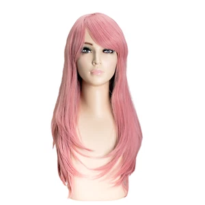 OneDor 20 Inch Full Head Straight Premium Japanese Hair Wig (Pink) - Picture 1 of 3