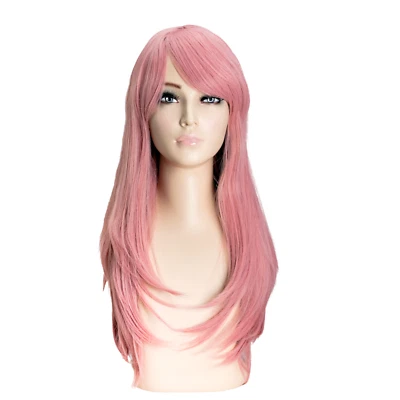 OneDor 20 Inch Full Head Straight Premium Japanese Hair Wig (Pink) - Image 1 of 3