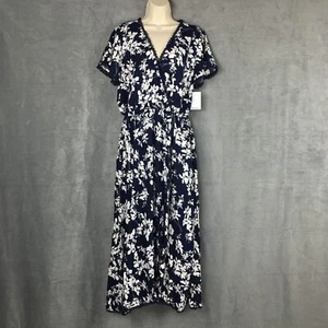 Nuevo Vestido Anthropologie Kindred Para Mujer Azul Blanco Floral Maxi Imitación Envolvente Plus 2X - Imagen 1 de 17