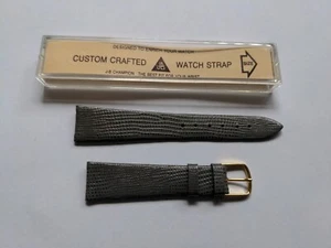 Reloj JB Champion Vintage Nuevo de lote antiguo sin usar gris correa de cuero cónico dorado 3/4 19 mm - Imagen 1 de 6