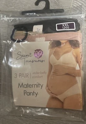 Panty de maternidad Secret Treasures 3 pares XXL (20) comodidad debajo del vientre Foto 1 de 2