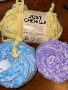 Premier Yarn - JUST CHENILLE - 65yd / 1.76oz 50g / 60m - choose colors - Picture 1 of 7