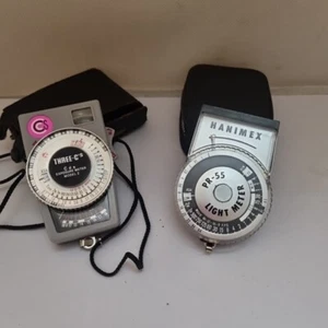 PAIR OF HANIMEX PR-55 and THREE-C's Cds Light Meters UNTESTED Camera - Picture 1 of 13