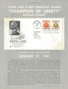 #1174 & #1175 4c & 8c Gandhi Stamp Poster- Unofficial Souv Pag Ft w/ArtCraft FDC - Picture 1 of 1