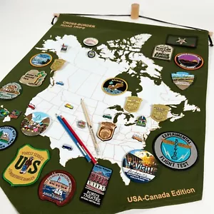 Cross-Border Road Trips Planner Ranger Scouts Display Banner Campervan Pins - Picture 1 of 12