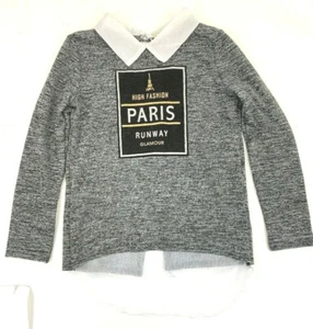 Bobby Brooks Girls Sz L 10-12 Top Pullover Gray White Long Sleeve - Picture 1 of 7