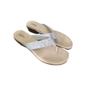 Rialto Comfort Women's Silver Mettalic Thong Sandals Slip On Shoes Size 10 M New - Picture 1 of 8