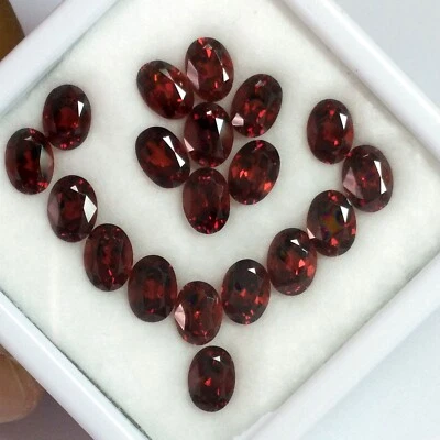 Juego de joyas de piedras preciosas sueltas granate almandina natural rojo profundo ovalado de 19,00 quilates 7x5 mm Foto 1 de 4