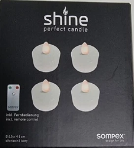 49500 Sompex Shine LED Luz de té | Juego de 4 | Control remoto | Tecnología Multi LED - Imagen 1 de 3