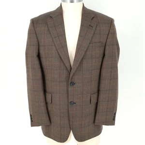 Alexandre London Savile Row Sport Coat Mens 42R Brown Plaid Wool Jacket Lined - Picture 1 of 16
