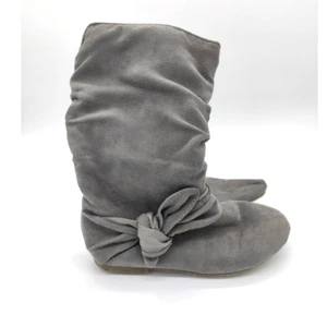 Niñas Botas Suaves Grises Imitación Seude Talla 9 Niño Pequeño Invierno Corbata Arco con Cremallera Niña - Imagen 1 de 8