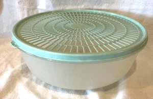 Colador colador Tupperware vintage 1835-5 flujo a través de tapa transparente como nuevo 1836-1 - Imagen 1 de 3