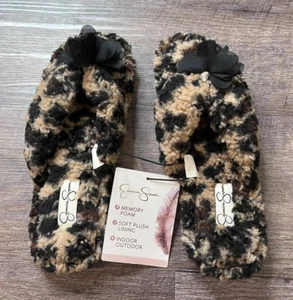 Jessica Sinpson Womens Slippers Sandal Style Size Large Cheetah Print N8 - Picture 1 of 4