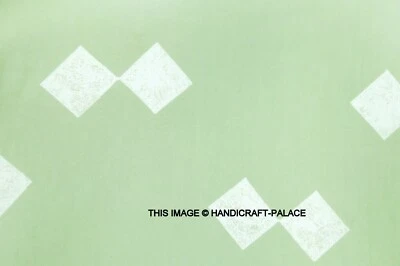 Hand Block 25 Yard Sanganeri Print Sewing Material Craft Indian Green Fabric - Image 1 of 3