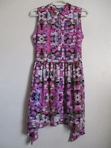 Abito Nanette Lepore asimmetrico LAmore senza maniche stampa rosa taglia media M - Foto 1 di 9