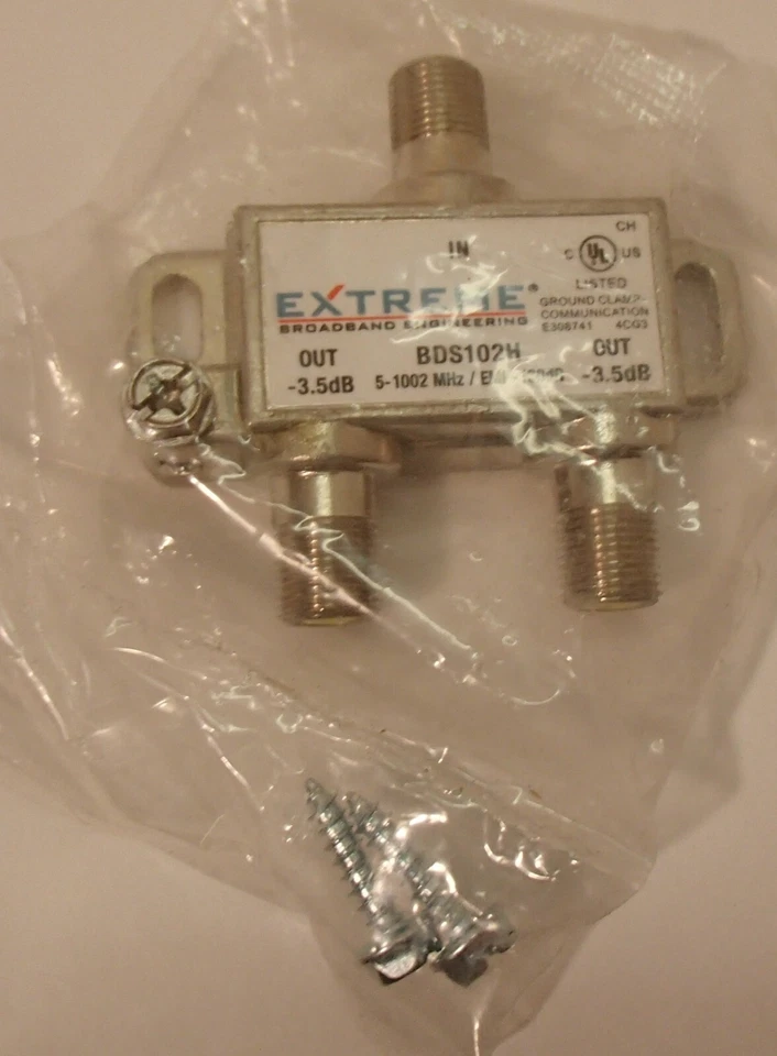 Extreme/Amphenol 2-Way Digital 1Ghz High Performance Coax Cable Splitter BDS102H - Image 1 of 1