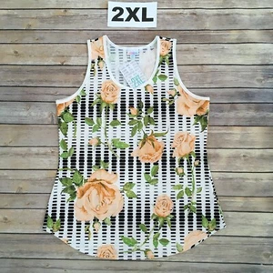 2XL TANK TOP LuLaRoe ~ PEACH ROSES ~ Sizes 20-22; Free shipping! floral; nwt - Picture 1 of 2