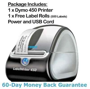 DYMO LabelWriter 450 Printer Starter Pack Thermal Shipping Address Barcode Label - Picture 1 of 2