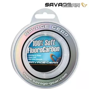 SAVAGE GEAR 100% SOFT FLUOROCARBON FISHING LINE LEADER - Picture 1 of 1