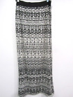 PAPILLON Skirt Large Stretchy Waist 32 Length 40 Black/White Modern Print Long
