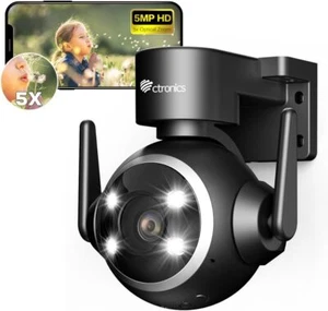 Ctronics 5X Optical Zoom 5MP Outdoor Security Camera WiFi 2.4/5 Ghz US