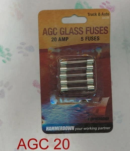 AGC 20 FUSIBLES DE VIDRIO MARTILLO DE 20 AMPERIOS (PKG.5) - Imagen 1 de 2