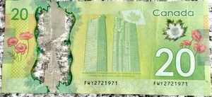 27-2-1971 (French) Birthday Note February Serial Number $20 Dollar Bill Canada - Picture 1 of 2
