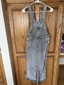 Zara Kids Girls Long Jean Overalls Denim Size 10 Gray Wash NWOT - Picture 1 of 4