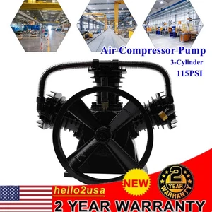 4-5 PS Ersatz Luftkompressor Pumpe 3 Zylinder 10-12 CFM Max Klimapumpe Industrie - Bild 1 von 17