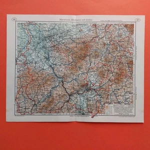 Landkarte Rheinland, Westfalen u.Hessen + 2 NK  Ruhrgebiet  + Bonn , Moseltal  - Bild 1 von 8