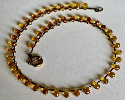 Collar victoriano citrino oro 9ct, 45 cm, 27 gr. Alta calidad Foto 1 de 4