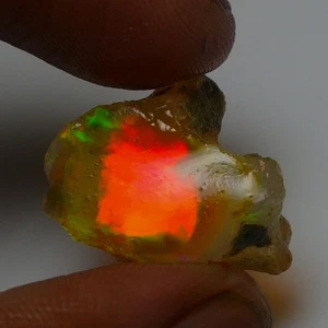 Large Opal Rough 12.75 Carat Natural Ethiopian Oil Opal Raw, Fire Opal Gemstone - Picture 1 of 17