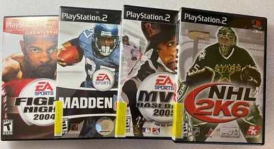 Lot of 4 Sports PS2 Games, MVP Baseball 2005, Fight Night 04, Madden 07 & NHL 2K - Image 1 of 4