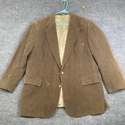 Blazer Vintage Polo University Club Para Hombre Grande Marrón Pana Hecho en EE. UU. Años 80 Foto 1 de 4