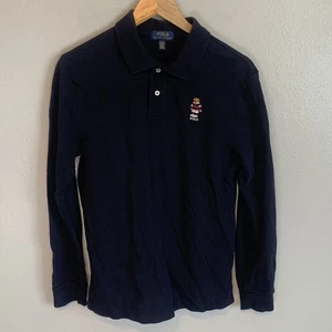 Polo Ralph Lauren Shirt Youth XL 18-20 BEAR USA Long Sleeve Boy Girl Preppy Navy - Picture 1 of 12