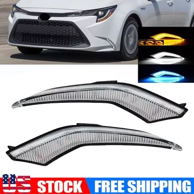 LED Front Daytime Running Light Fog w/Turn For Toyota Corolla L LE XLE 2020-2023 - Image 1 of 4