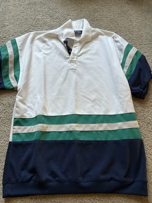 Polo Hombre’s Vintage 90’s Trendy Talla L Azul Verde Blanco Color Block Foto 1 de 4