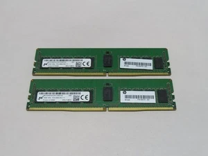 LOT OF 2X 16GB MICRON MTA18ASF2G72PZ-2G6 1RX4 PC4-2666V ECC SERVER MEMORY RAM - Picture 1 of 3