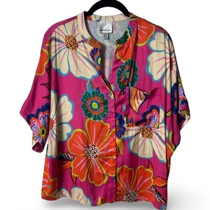 Ropa Industry Republic para mujer de gran tamaño floral con botones frontales arte pop talla M - Imagen 1 de 6