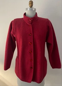 GEIGER~TYROL~ red wool jacket~38~M~POCKETS~AUSTRIA~NICE - Picture 1 of 2