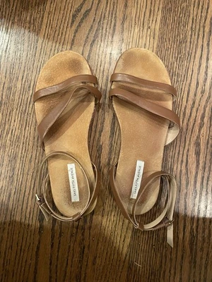 Women’s Saks Fifth Avenue Brown Leather Strappy Sandals 11 Inches SZ 12 - Image 1 of 4