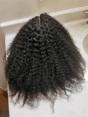 High Quality Beautiful Hair 14 inch Wig Kinky Curly Human Hair IB - Image 1 of 4