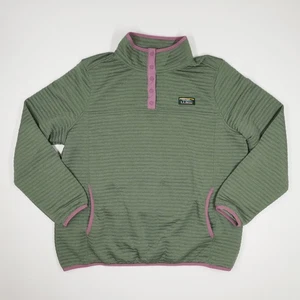 LL Bean Airlight Knit Pullover Women’s XL Ribbed 1/4 Snap Long Sleeve Sweater - Picture 1 of 19