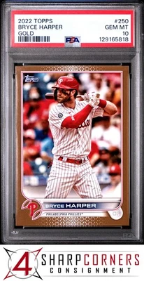 Topps Gold #250 2022 Bryce Harper #/2022 Pop 2 PSA 10 Foto 1 de 2