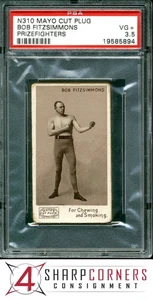 1890 N310 MAYO CUT PLUG PRIZE FIGHTERS BOB FITZSIMMONS HOF POP 2 PSA 3.5 - Picture 1 of 4