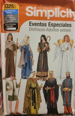 NEW NATIVITY BIBLICAL COSTUME 8 PATTERNS SIMPLICITY SPANISH 3325S  XS-XL 4795 - Image 1 of 4