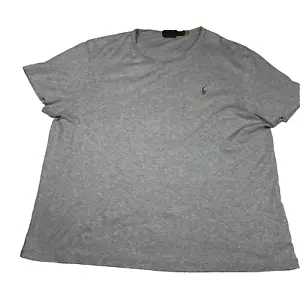 Polo Ralph Lauren Custom Fit T Shirt XXL Crewneck Gray Heather - Picture 1 of 8