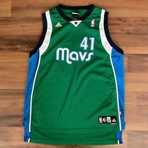 Dirk Nowitzki #41 Dallas Mavericks NBA adidas Jersey Sz Youth XL 18-20 Mavs Alt - Picture 1 of 6