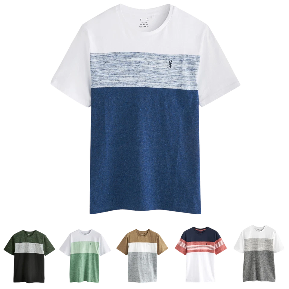 Camiseta masculina colorblock N@@t tamanhos XS - 5XL - Imagem 1 de 1